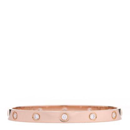 Cartier 18K Pink Gold 10 Diamond LOVE Bracelet 17 2 of 7