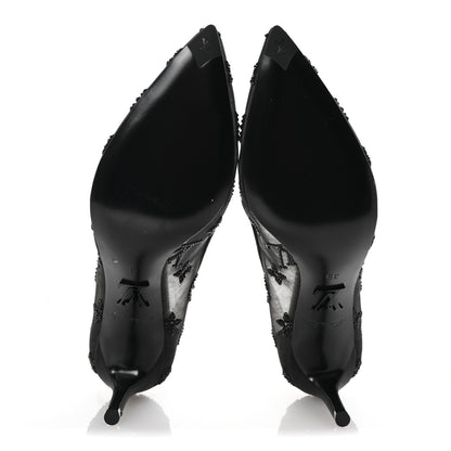 Louis Vuitton Monogram Mesh Strass Gala Pumps 35 Black 6 of 9