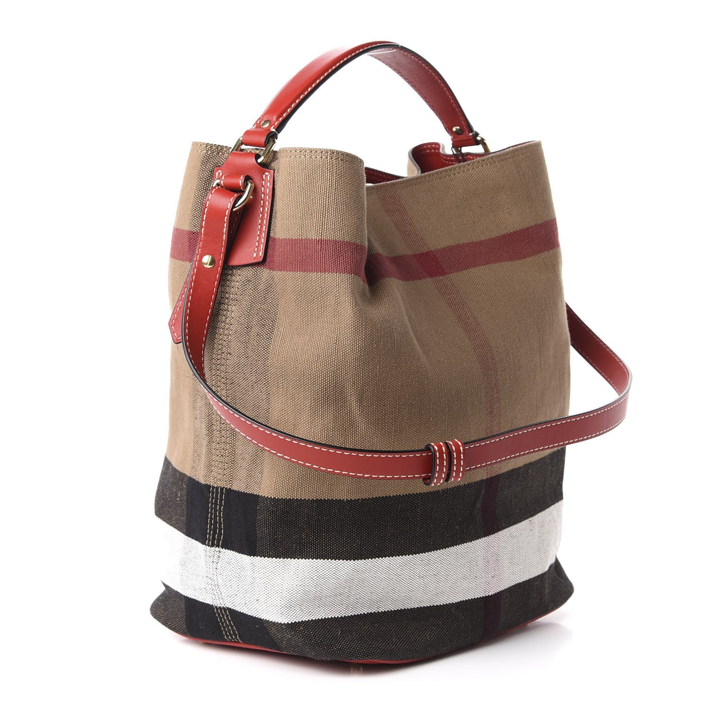 Canvas Mega Check Medium Ashby Hobo Cadmium Red