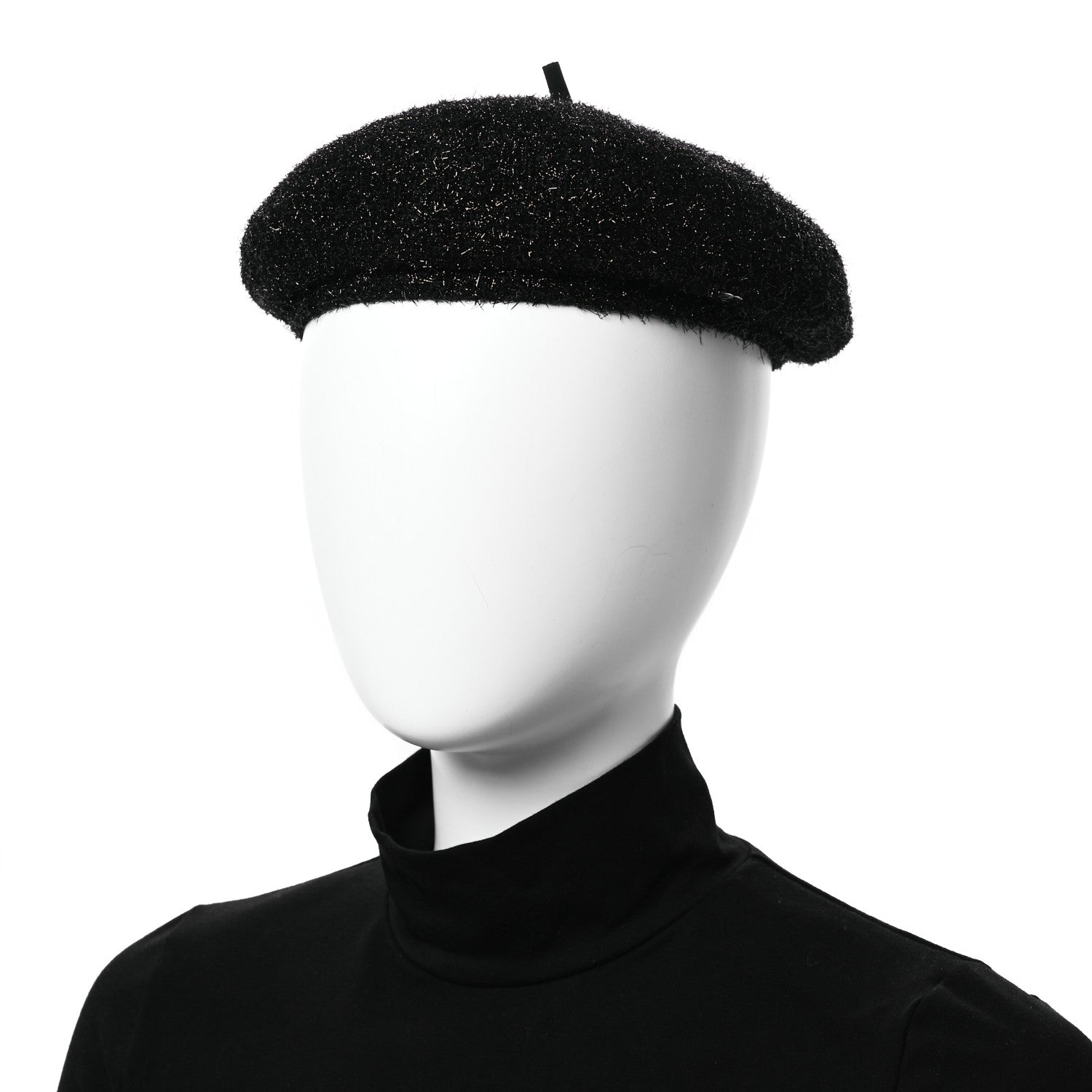 Chanel Cotton Metallic CC Beret M Black 2 of 9