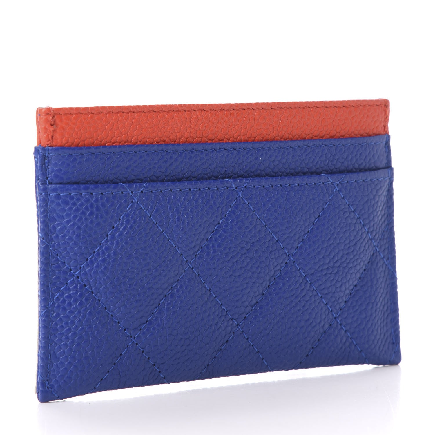 Chanel Caviar Quilted Filigree Card Holder Blue White Red 3 of 8