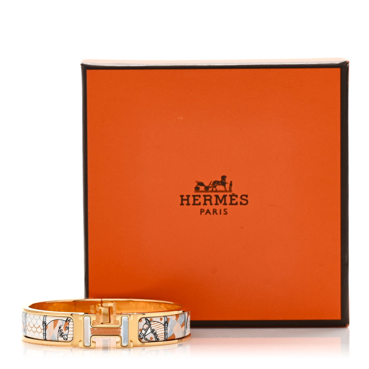 Enamel Printed Narrow Coloriages et Tenues de Jour Clic Clac H Bracelet PM Solaire