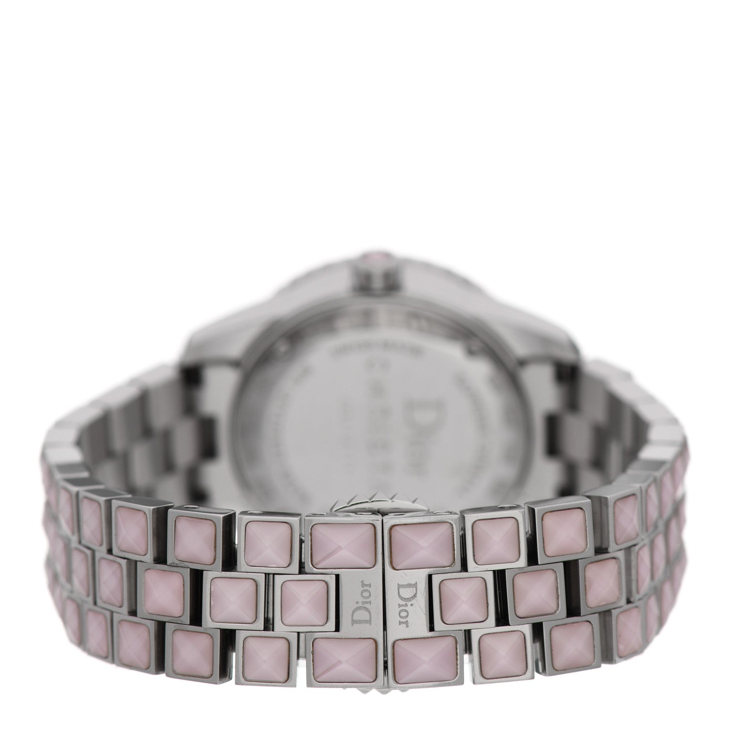 Christian Dior Stainless Steel Diamond Sapphire Pink Mother of Pearl 29mm Christal Quartz Watch 3 of 4