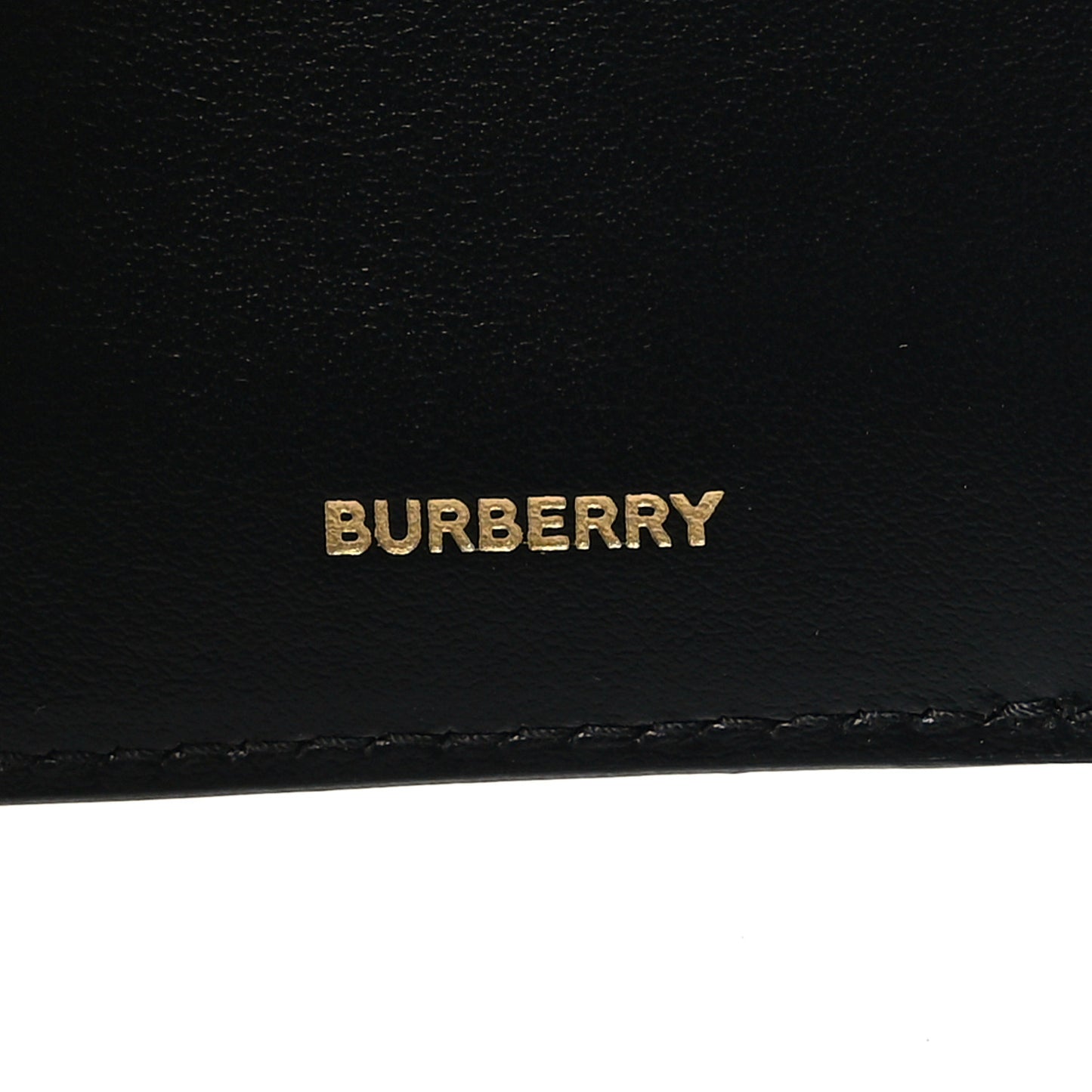 Grained Calfskin TB Compact Tri-Fold Wallet Black
