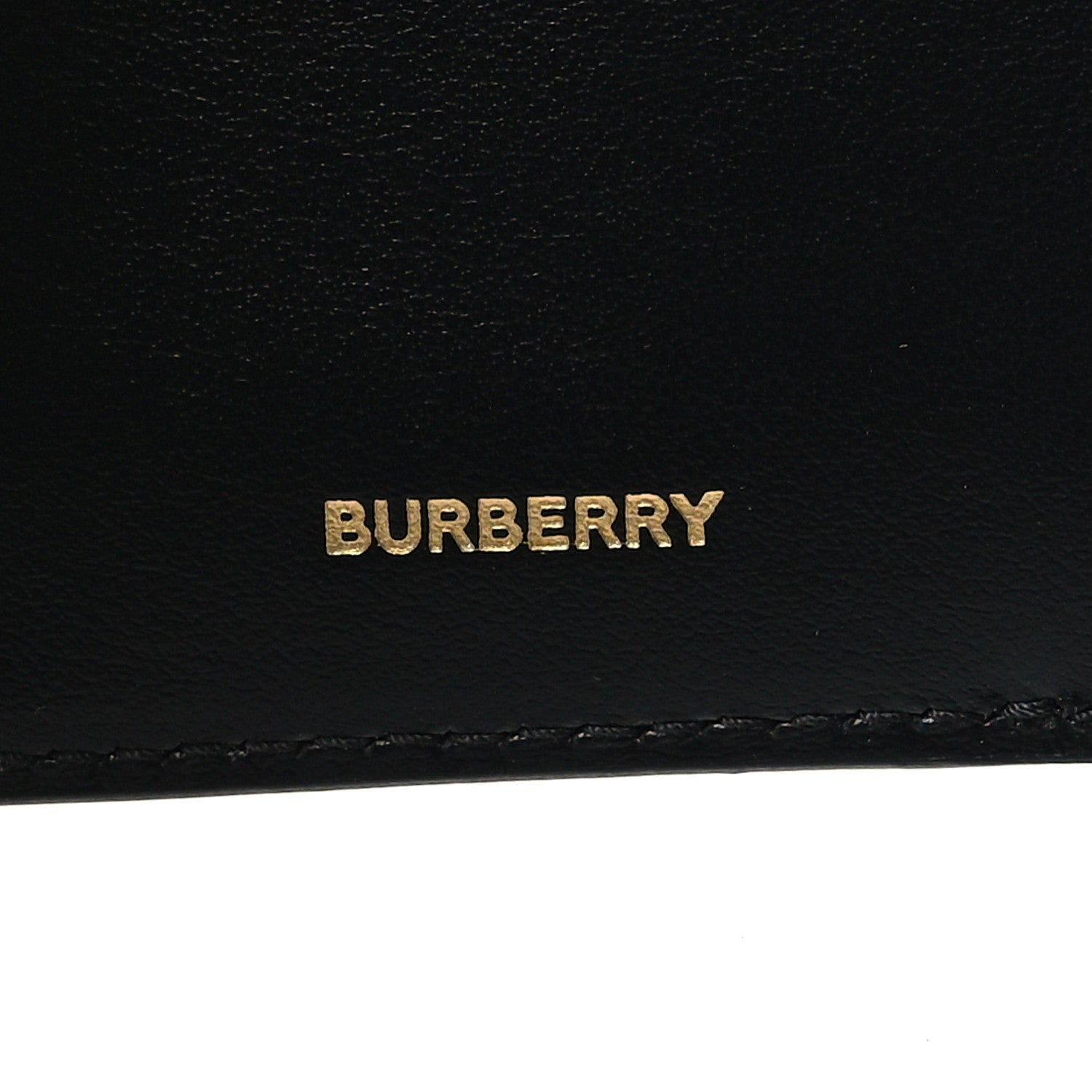 Burberry Grained Calfskin TB Compact Tri-Fold Wallet Black 7 of 8