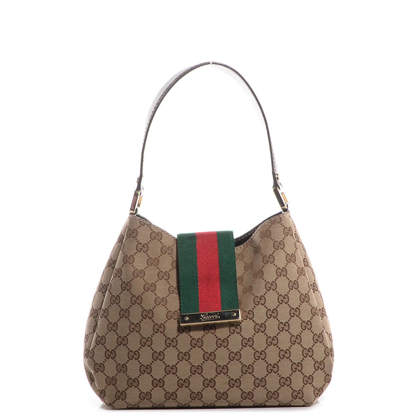 Monogram New Ladies Web Medium Hobo Brown