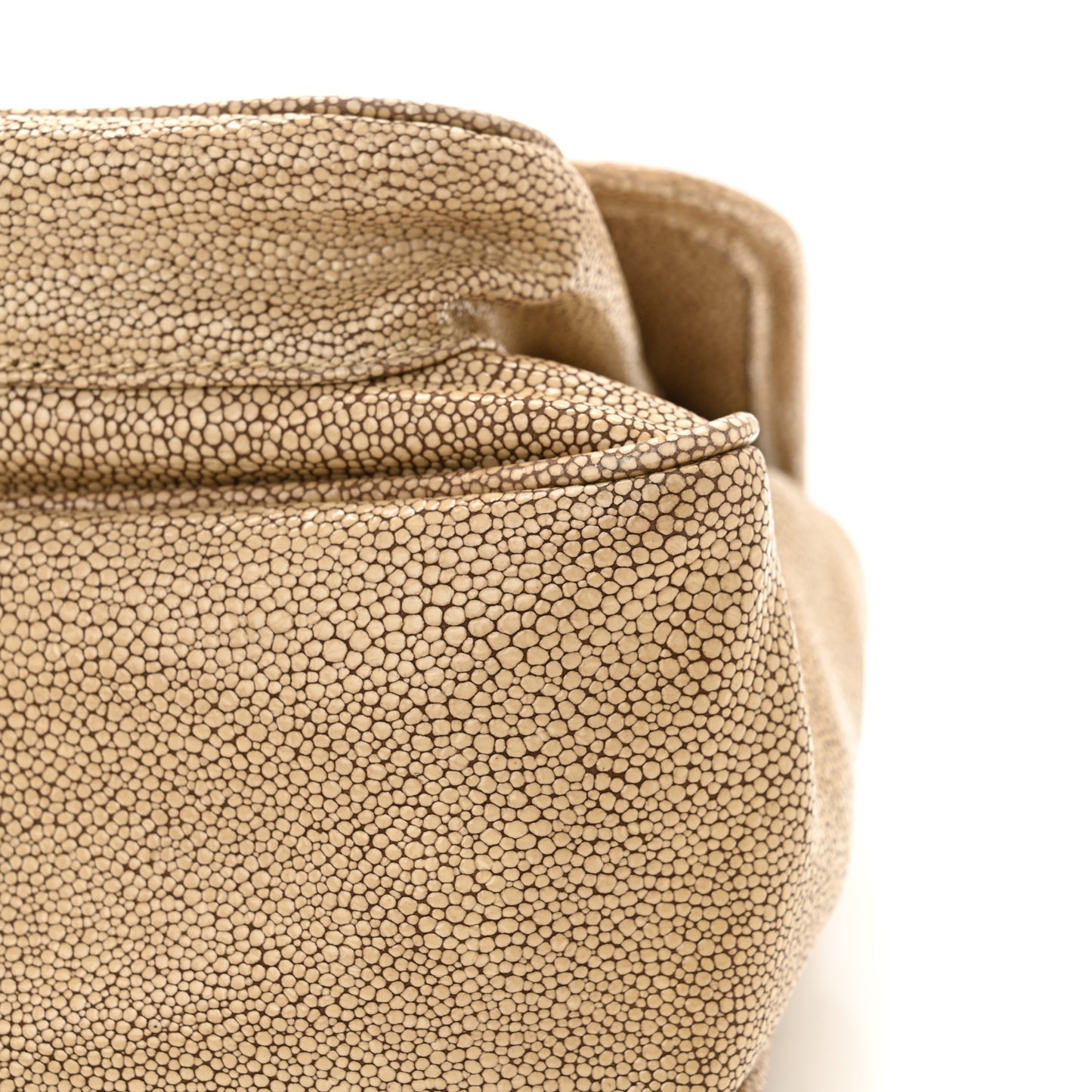 Stingray Embossed Monogram Medium Niki Chain Satchel Beige