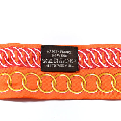 Hermes Silk Maillons Twilly Orange Vieux Rose Gold 2 of 4