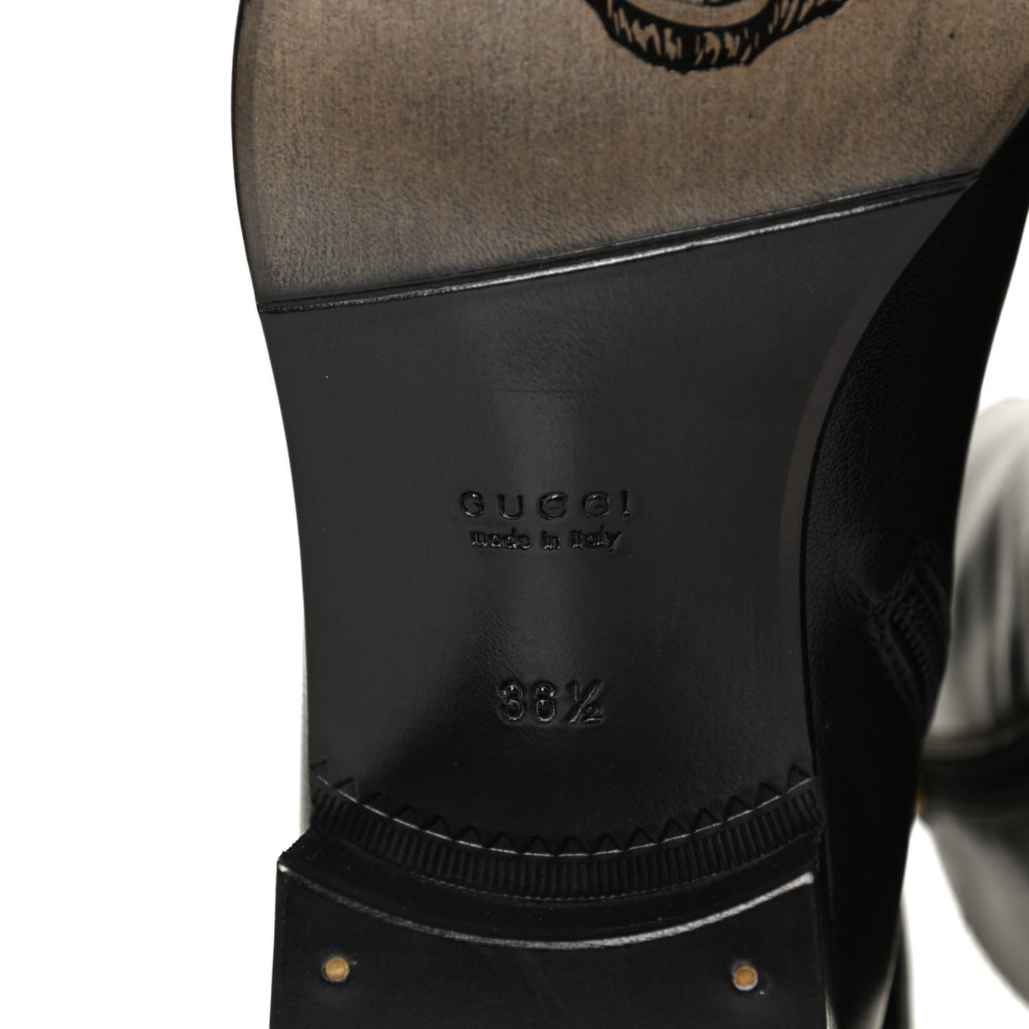 Goatskin Kitten Chain Horsebit Ankle Boots 36.5 Black