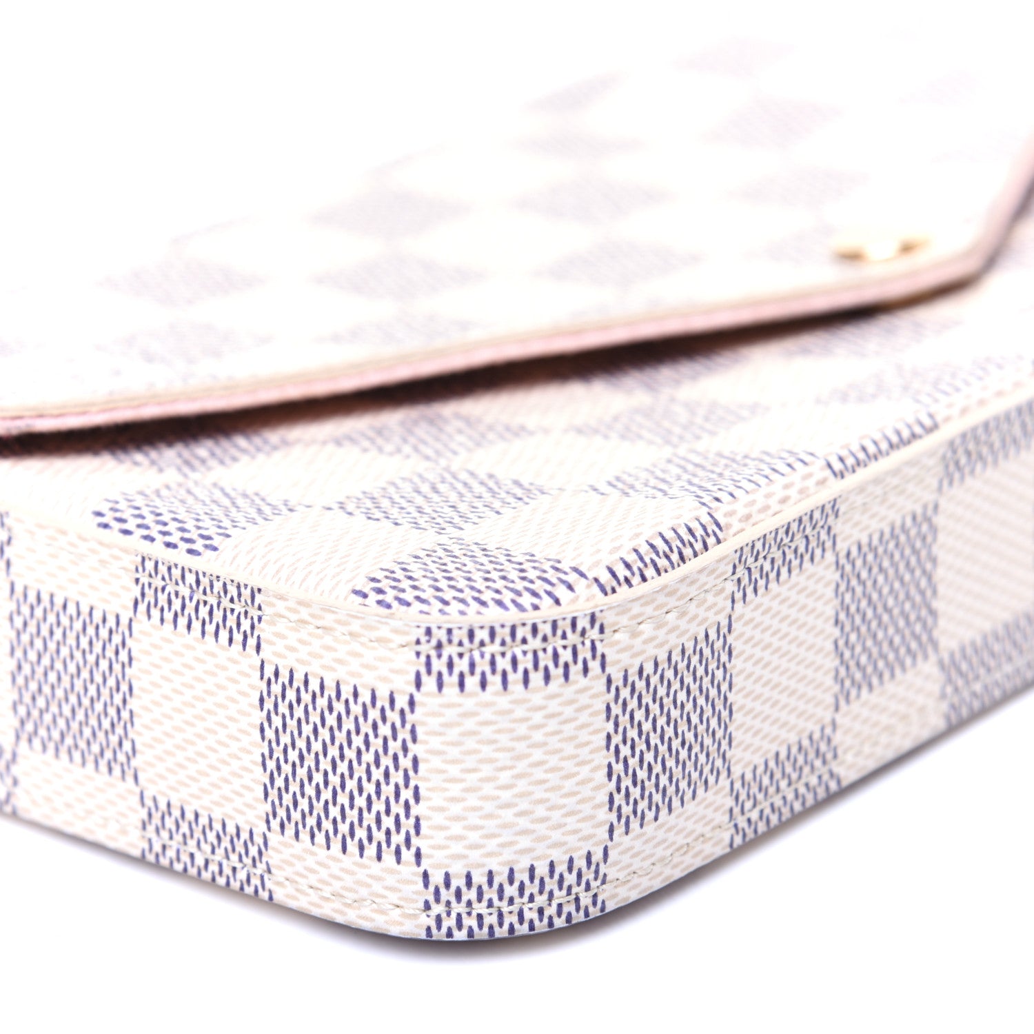 Louis Vuitton Damier Azur Pochette Felicie Chain Wallet Rose Ballerine 7 of 11