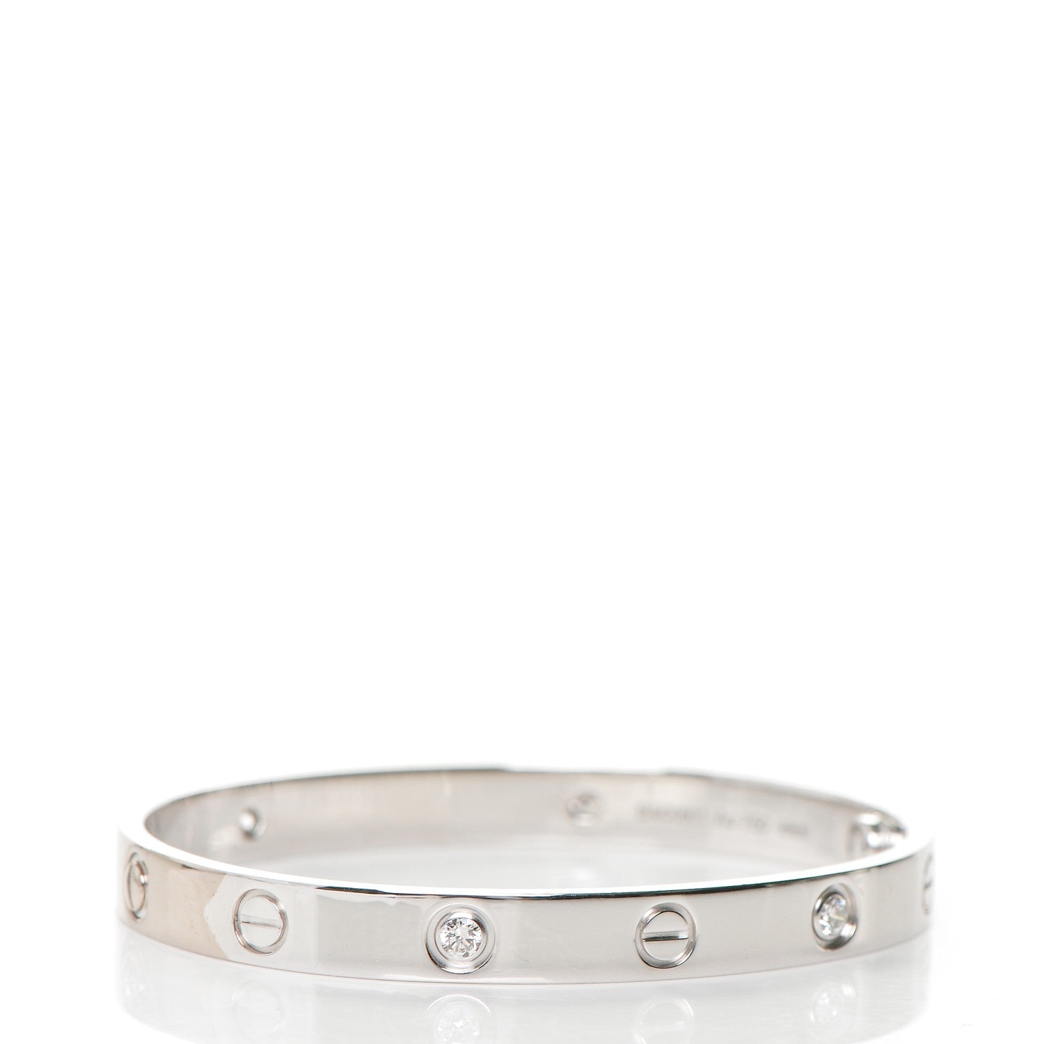 Cartier 18K White Gold 4 Diamond LOVE Bracelet 16 3 of 8