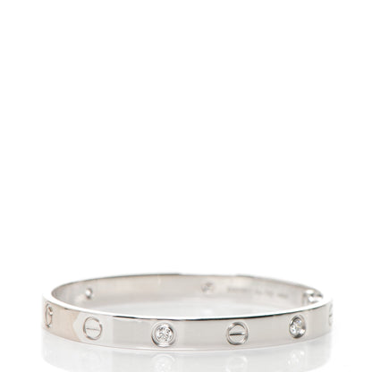 Cartier 18K White Gold 4 Diamond LOVE Bracelet 16 3 of 8