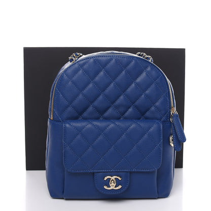 Chanel Caviar Quilted Large CC Day Backpack Blue 8 of 10