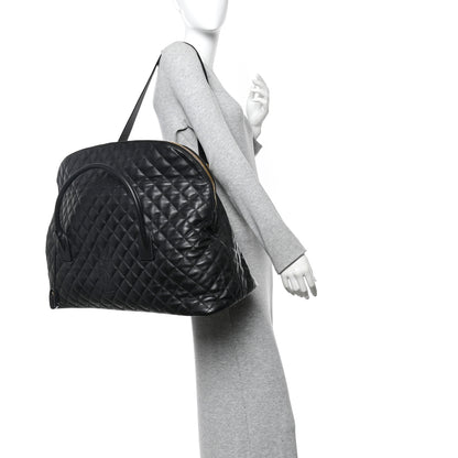 Saint Laurent Calfskin Quilted ES Giant Travel Bag Black 2 of 10