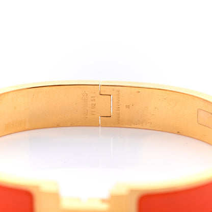 Hermes Matte Enamel Narrow Clic Clac HH Bracelet T6 Orange 4 of 6