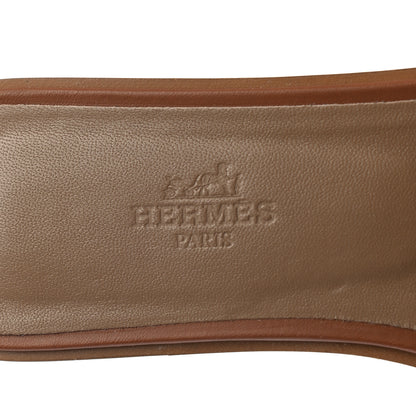 Hermes Box Calfskin Oran Sandals 36.5 Gold 7 of 9
