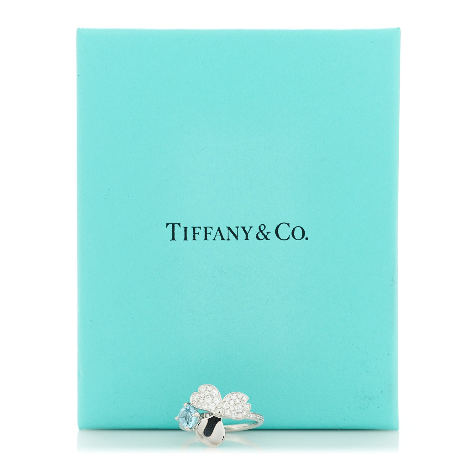 Tiffany Platinum Diamond Aquamarine Paper Flowers Ring 52 6 6 of 6