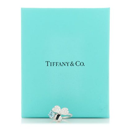Tiffany Platinum Diamond Aquamarine Paper Flowers Ring 52 6 6 of 6