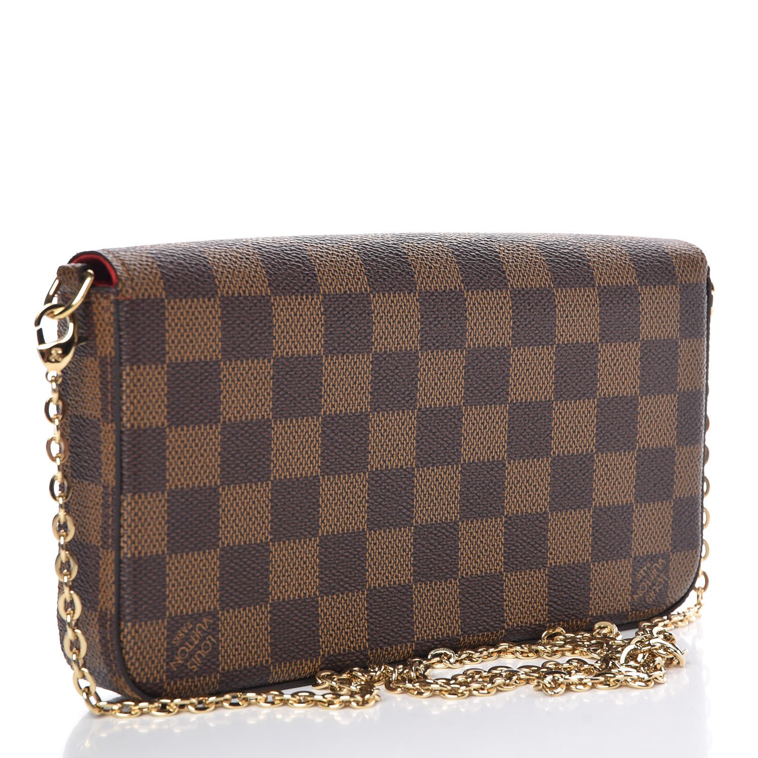 Louis Vuitton Damier Ebene Pochette Felicie Chain Wallet 4 of 12
