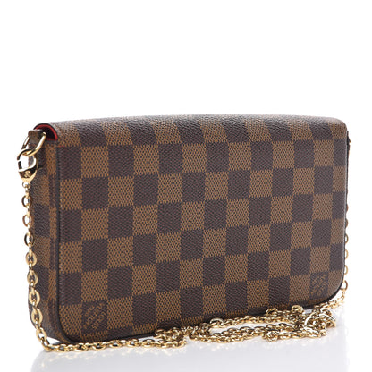 Louis Vuitton Damier Ebene Pochette Felicie Chain Wallet 4 of 12