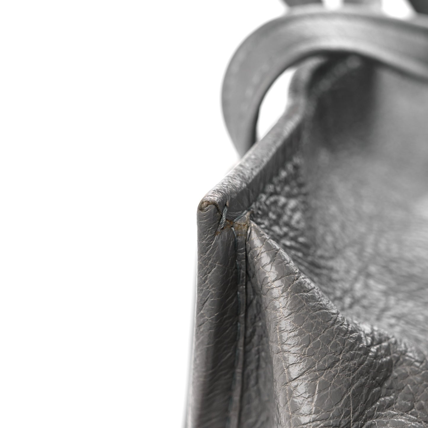 Agneau Small Bazar Shopper Tote Gris Pyrite