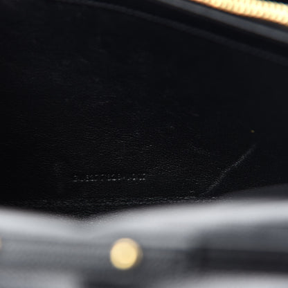 Saint Laurent Grain De Poudre Matelasse Chevron Monogram Chain Wallet Black 10 of 11