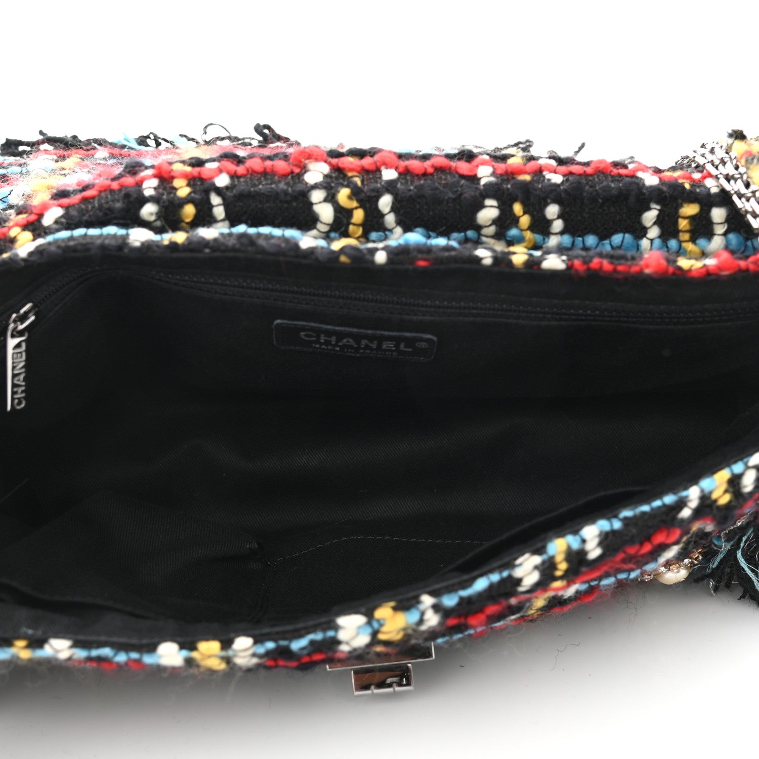 Chanel Tweed Quilted Embellished Reissue Shoulder Bag Black Multicolor 5 of 11