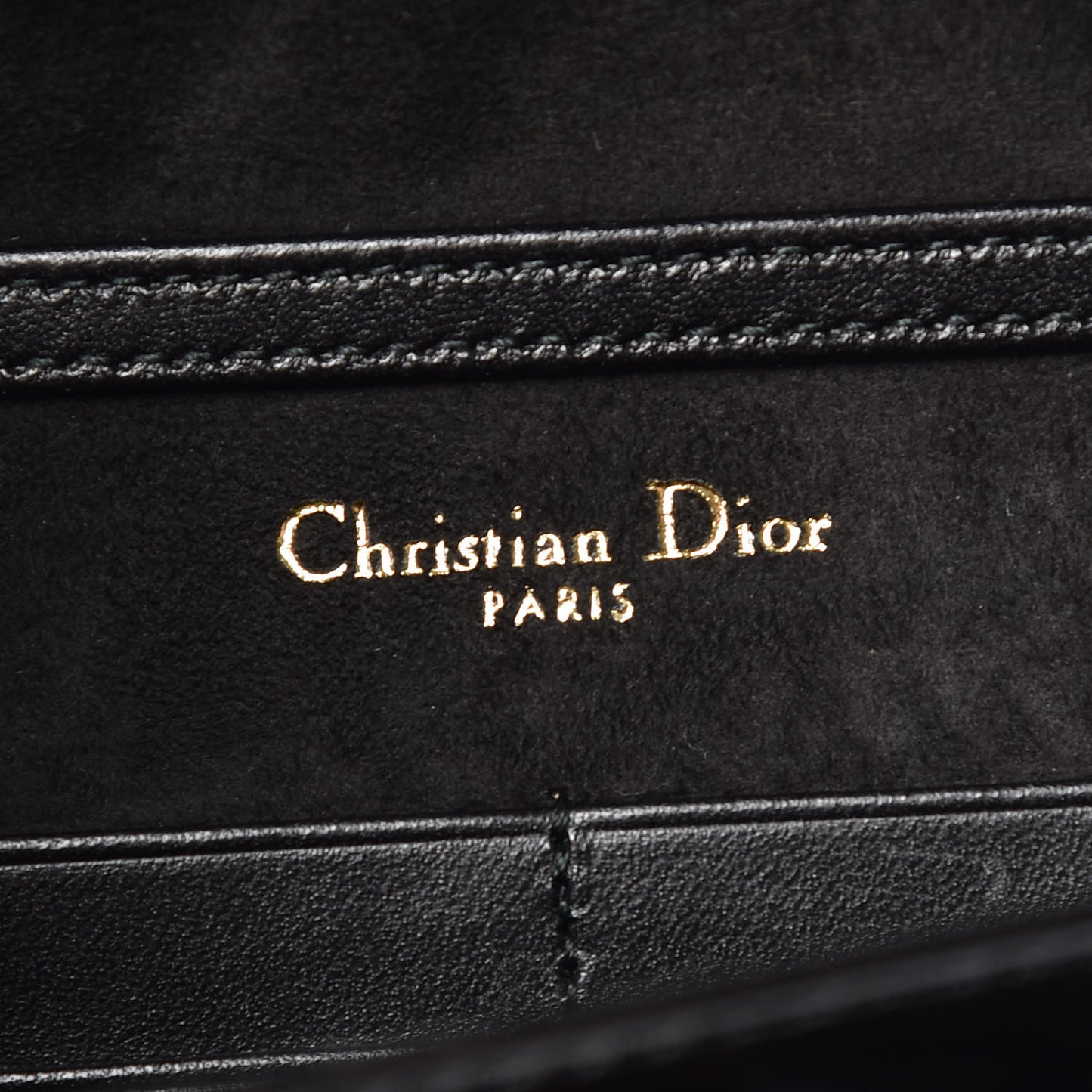 Patent Studded Diorama Wallet on Chain Pouch Black