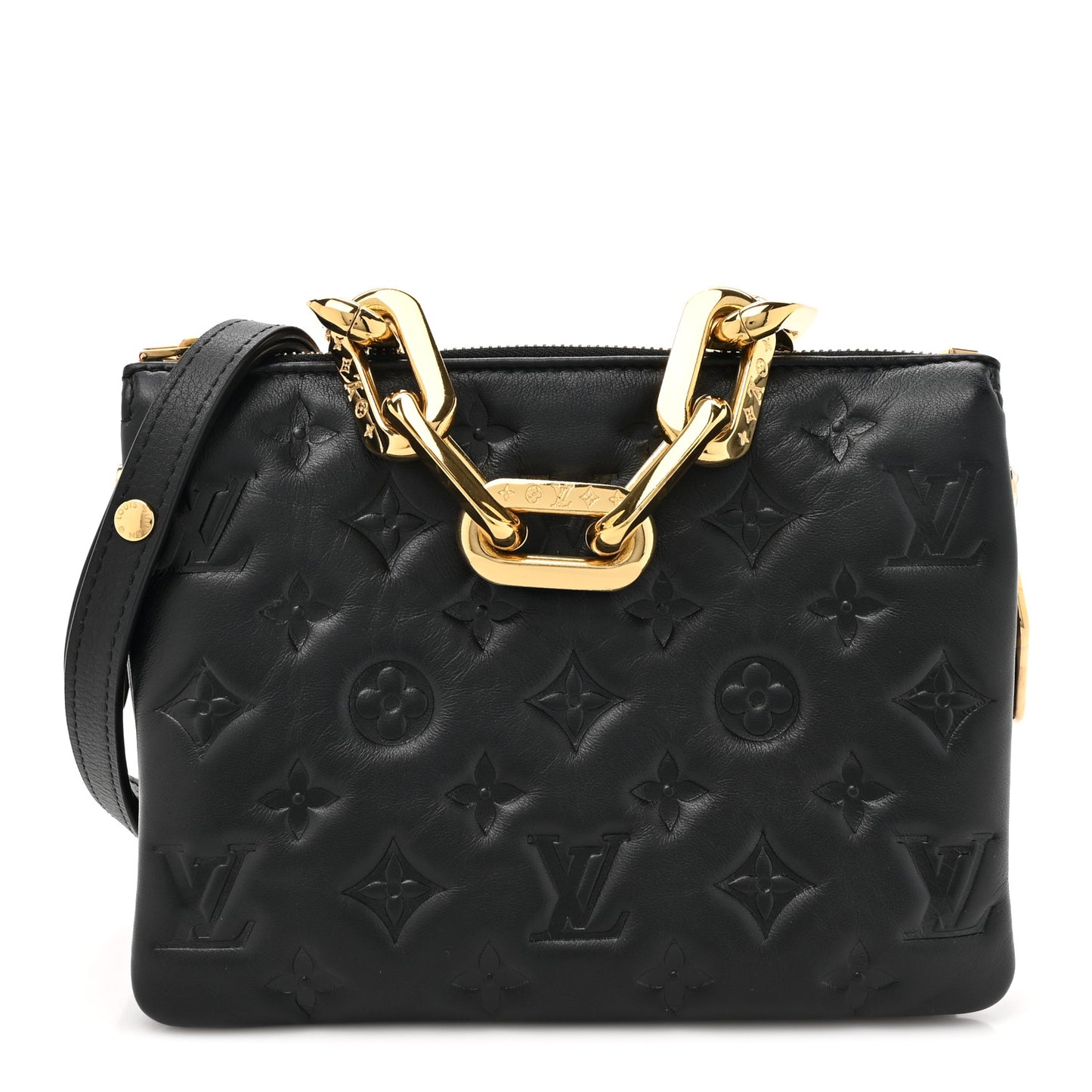 Lambskin Embossed Monogram Coussin BB Black