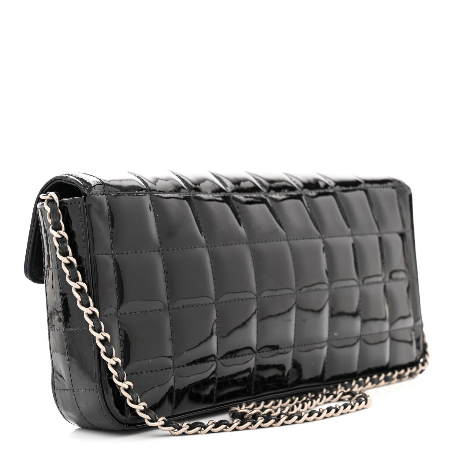 Chanel Patent Quilted East West Chocolate Bar Flap Black 3 of 15