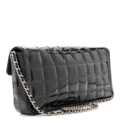 Chanel Patent Quilted East West Chocolate Bar Flap Black 3 of 15