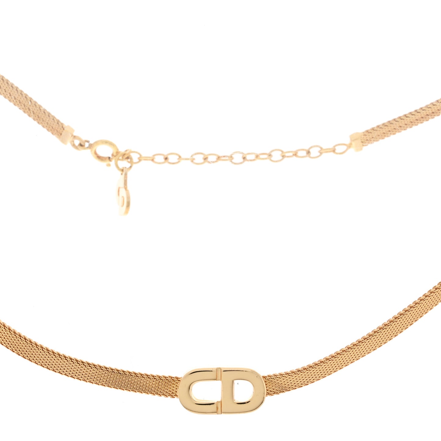 Metal Mesh CD Choker Necklace Gold