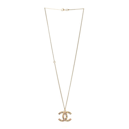 Chanel Crystal CC Necklace Light Gold Multicolor 3 of 5
