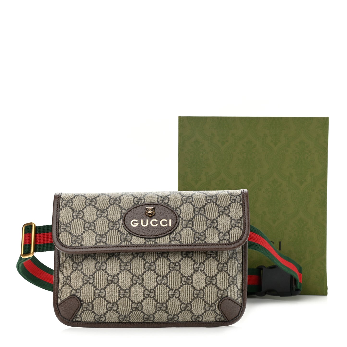 GG Supreme Monogram Neo Vintage Web Belt Bag Brown