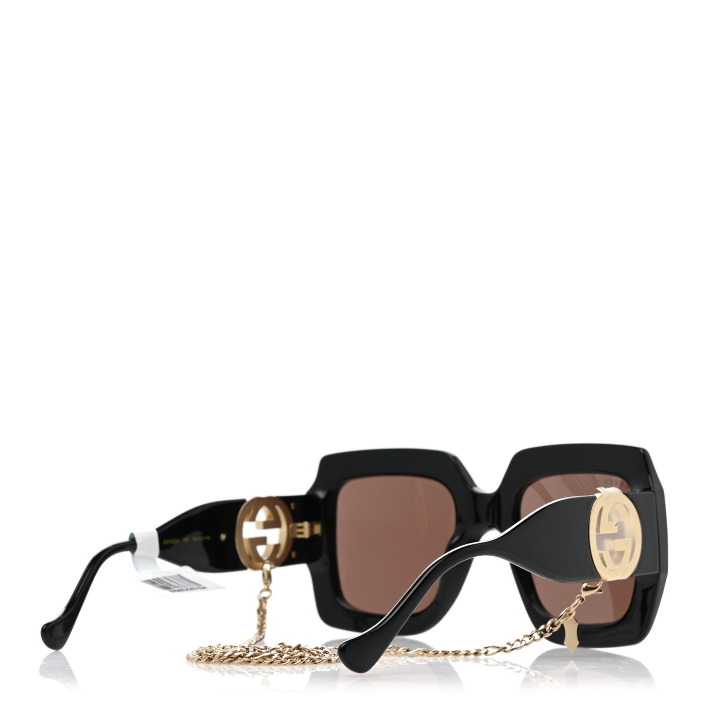 Acetate Square Frame Chain Sunglasses GG1022S Black