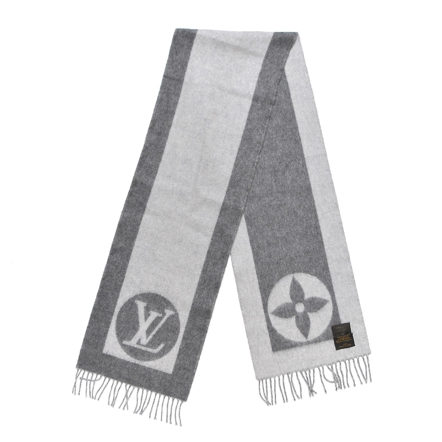 Louis Vuitton Lambswool Angora Cardiff Scarf Grey 1 of 5