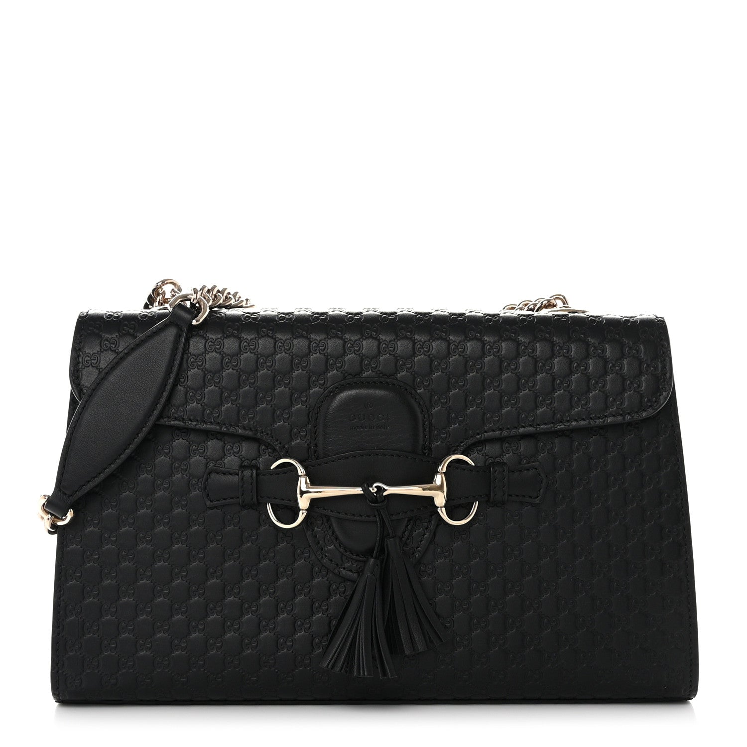 Gucci Microguccissima Medium Emily Chain Shoulder Bag Black 1 of 11
