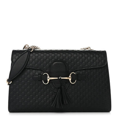 Gucci Microguccissima Medium Emily Chain Shoulder Bag Black 1 of 11