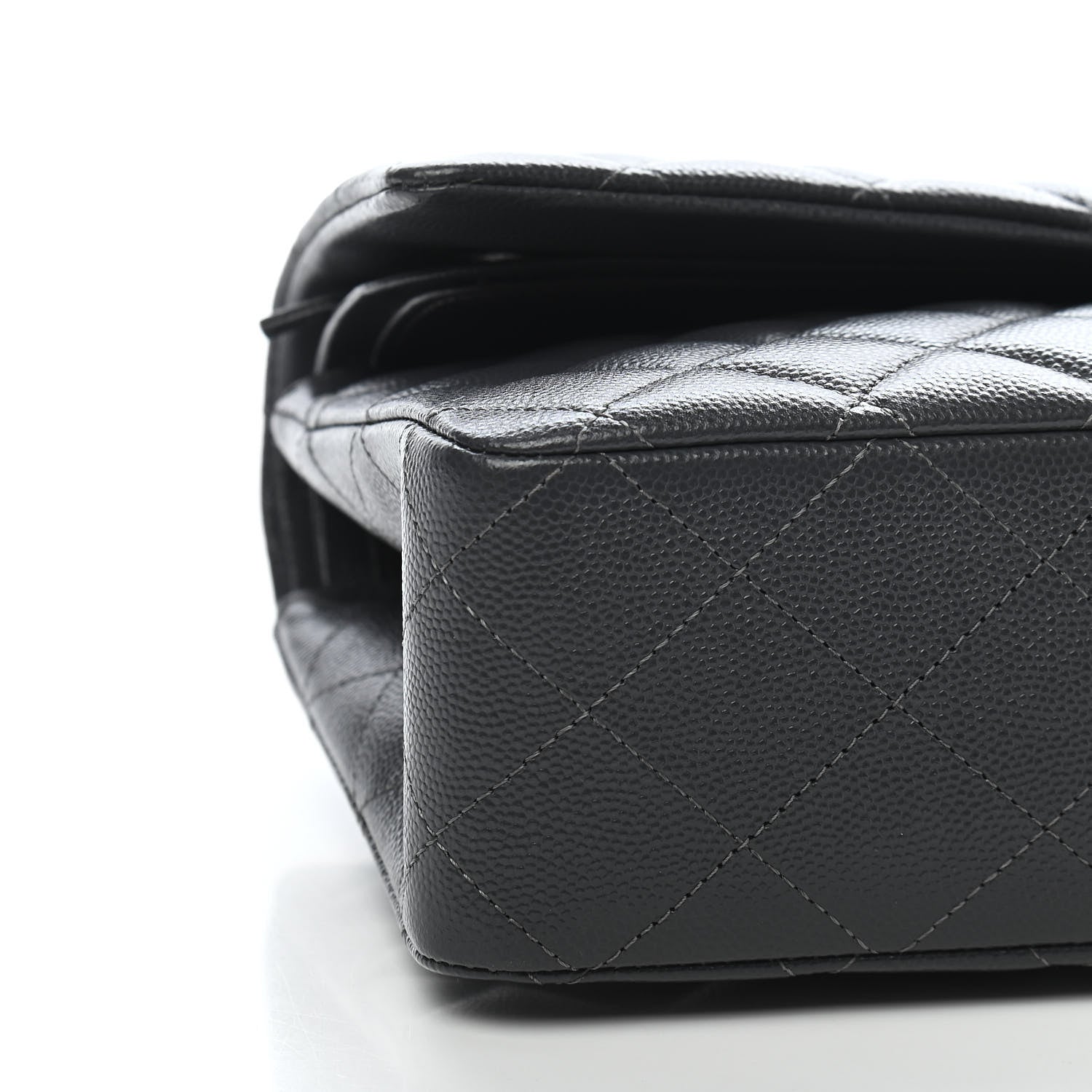 Chanel Caviar Quilted Medium Double Flap Dark Grey 7 of 8