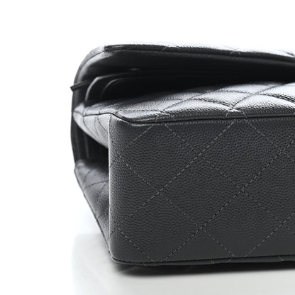 Chanel Caviar Quilted Medium Double Flap Dark Grey 7 of 8