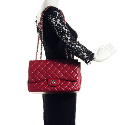 Chanel Caviar Quilted Jumbo Single Flap Dark Red 2 of 8
