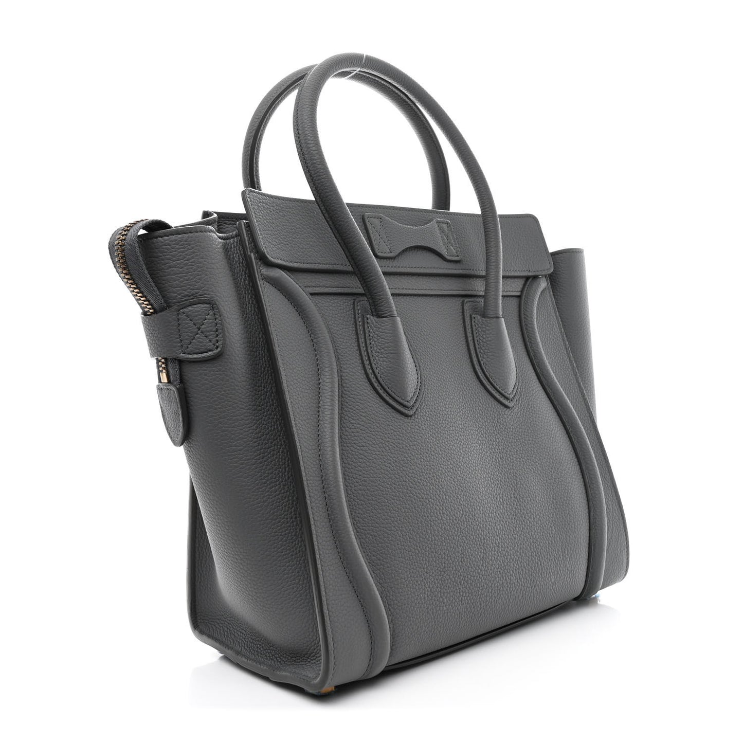 Baby Drummed Calfskin Micro Luggage Kohl