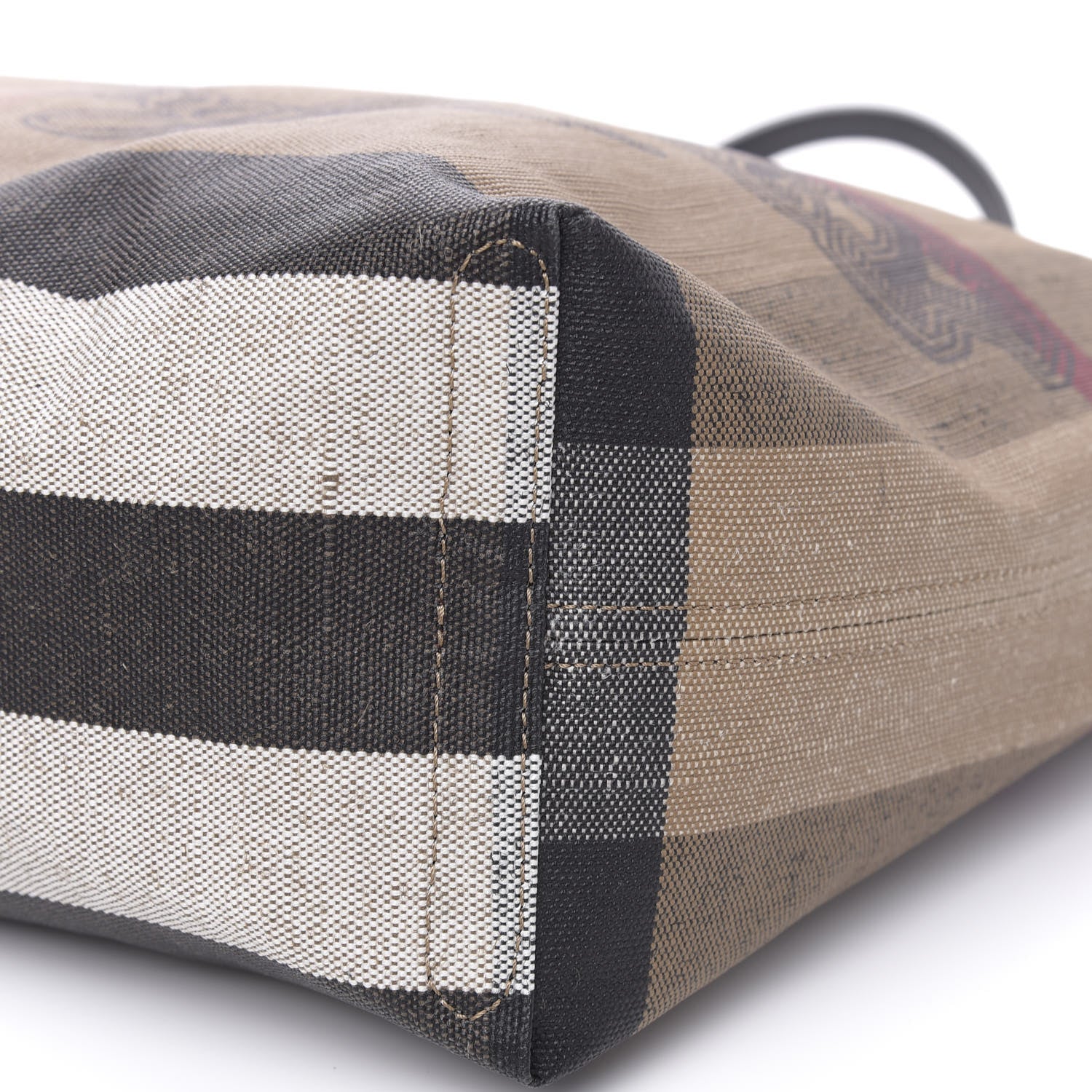 Burberry Coated Canvas Mega Check Medium Doodle Tote Black 8 of 9