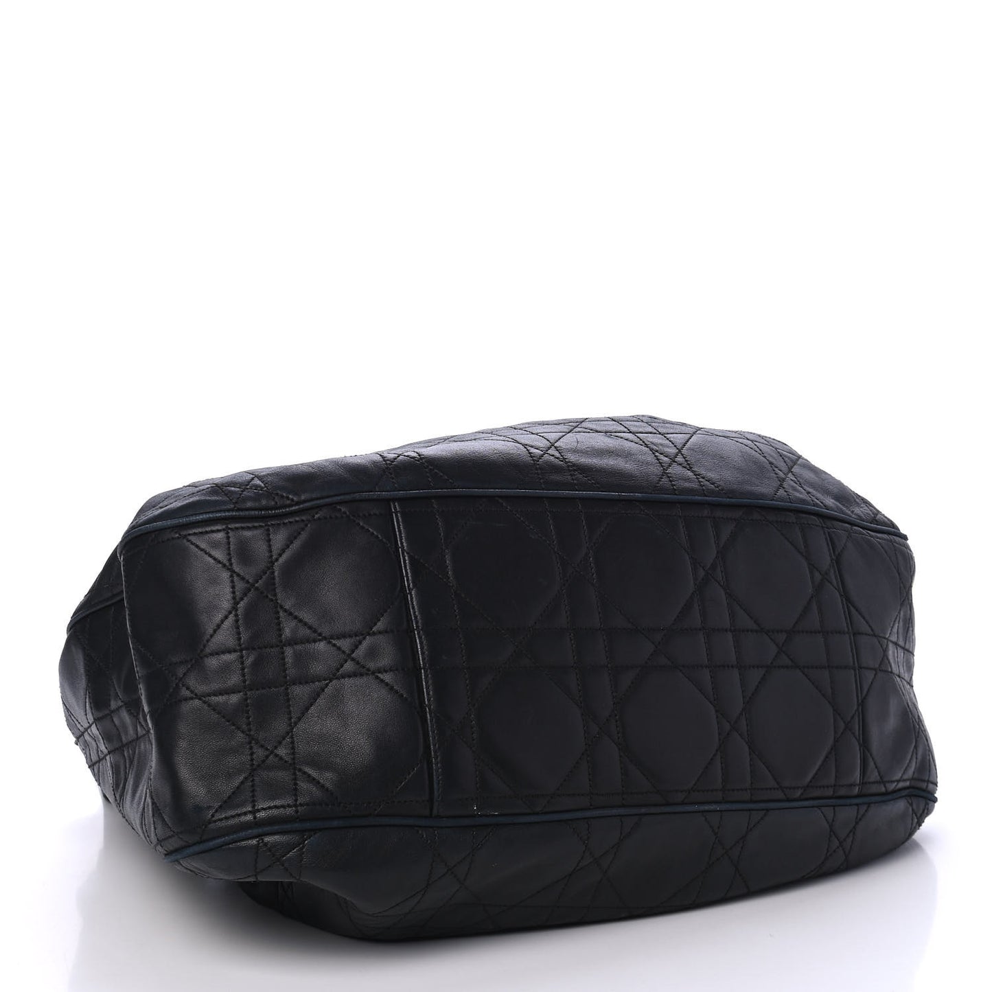 Lambskin Cannage Drawstring Bag Black