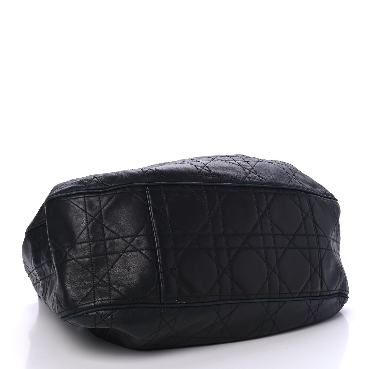 Christian Dior Lambskin Cannage Drawstring Bag Black 3 of 5