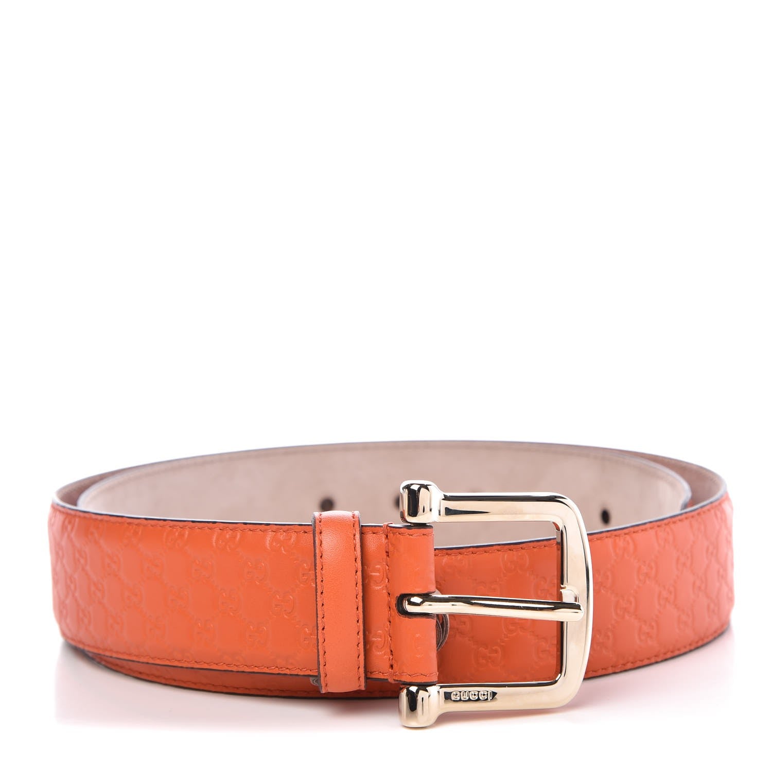 Gucci Soft Microguccissima 40mm Belt 95 38 Sun Orange 1 of 6