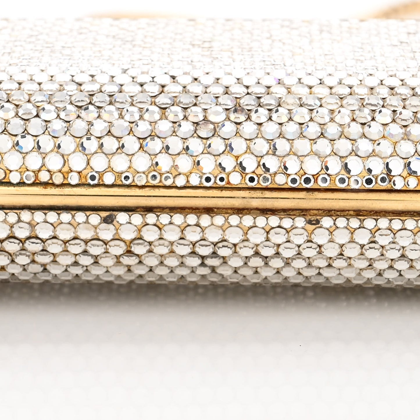 Swarovski Crystal Pearl Floral Minaudiere Clutch Gold Multicolor