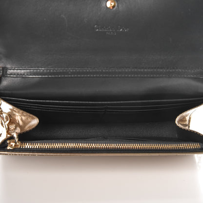 Christian Dior Metallic Patent Micro-Cannage Lady Dior Croisiere Chain Wallet Champagne 5 of 7