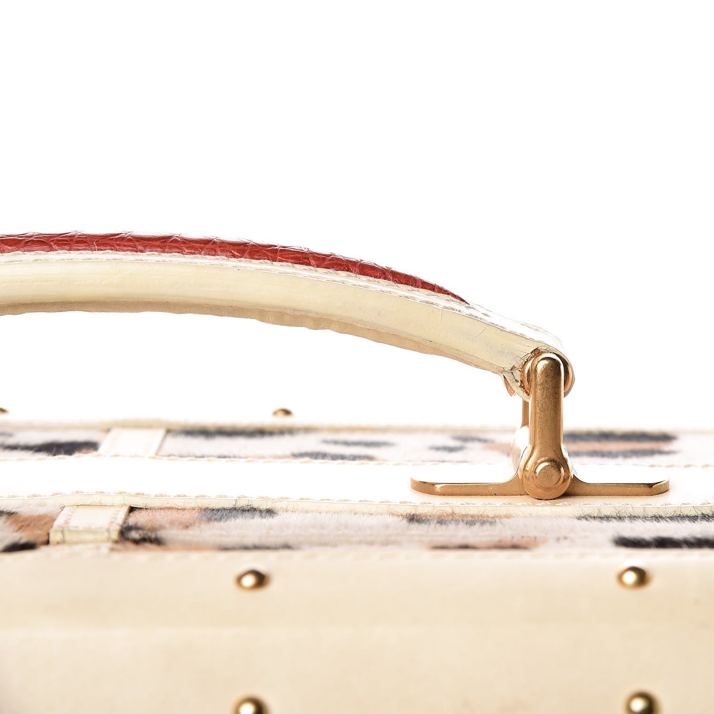 Calf Hair Leopard Print Rolling Luggage