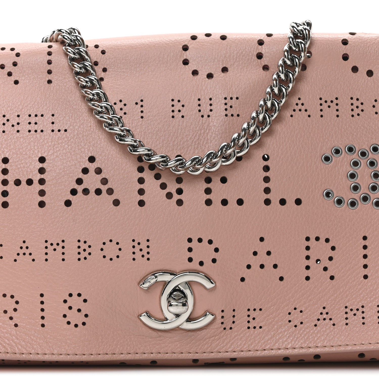 Chanel Calfskin Tweed Eyelet Flap Bag Pink 8 of 10